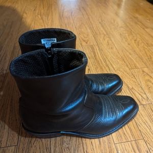 DOUBLE H Black Leather Zip Ankle Cowboy/Western Boots Men’s Size 9.5D